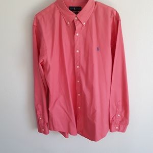 Ralph Lauren Polo Pink Button Up Shirt Men's XL